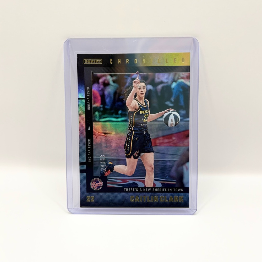 2025 Panini WNBA Chronicled Black Gold Foil Caitlin Clark 24/ 49 Indiana Fever